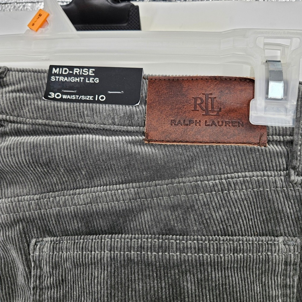 Lauren Ralph Lauren Pants Womens 10 Gray Corduroy Casual Mid Rise Straight Leg - Picture 5 of 13